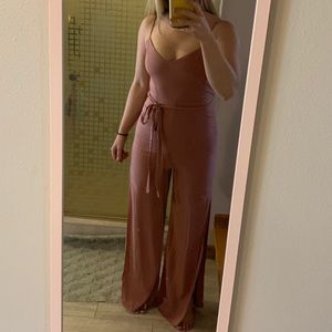 Lulus Just Breathe Jumpsuit Mauve S